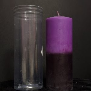 Velón bicolor morado-negro