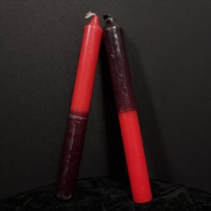 Vela bicolor roja-negra negra-roja