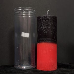 Velón bicolor negro-rojo rojo-negro