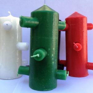 Velón 7 mechas verde