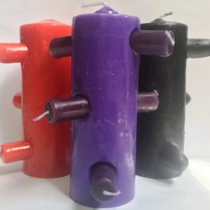 Velón 7 mechas morado