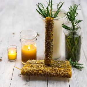 Vela de miel y romero