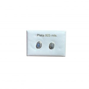 Pendientes piedra luna en plata de ley 16x18mm