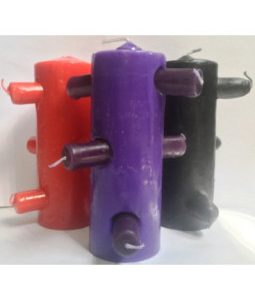 Velón 7 mechas morado