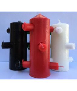 Velón 7 mechas rojo