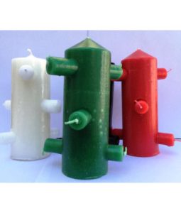 Velón 7 mechas verde